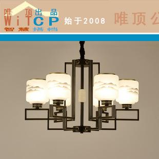 新中式餐厅吊灯-6头700*480含光源
